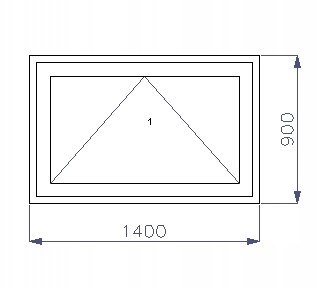 OKNO PCV 1400 x 900 mm UCHYLNE 1x ANTRACYT