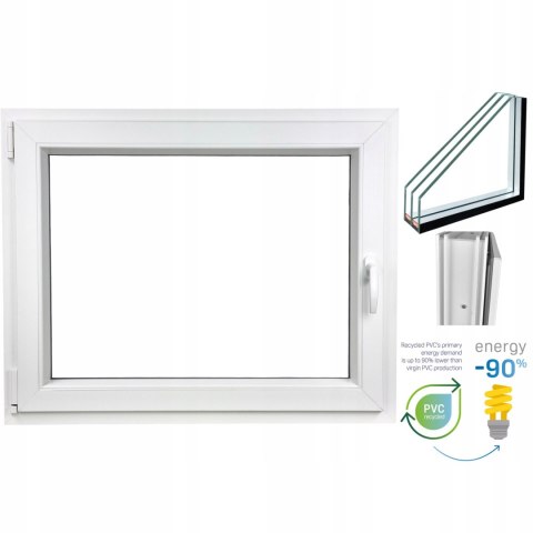 OKNO PCV 800 x 600 RU/L BIAŁE TRZY SZYBY OKNO PCV 800 x 600 RU/L BIAŁE TRZY SZYBY