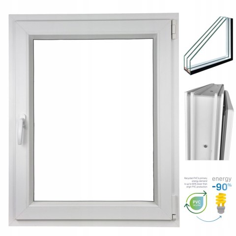 OKNO PCV 800 X 1400 RU/P BIAŁE TRZY SZYBY OKNO PCV 800 X 1400 RU/P BIAŁE TRZY SZYBY