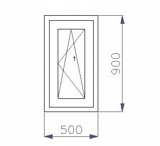 OKNO PCV 500 x 900 RU ZEWN. ZŁ. DĄB 3 SZYBY OKNO PCV 500 x 900 RU ZEWN. ZŁ. DĄB 3 SZYBY