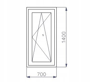 OKNO PCV 700 x 1400 RU ZEWN. ANTRACYT 3 SZYBY OKNO PCV 700 x 1400 RU ZEWN. ANTRACYT 3 SZYBY