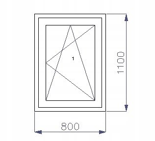 OKNO PCV 800 x 1100 RU ZEWN. ZŁ. DĄB 3 SZYBY OKNO PCV 800 x 1100 RU ZEWN. ZŁ. DĄB 3 SZYBY