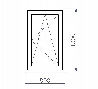 OKNO PCV 800 x 1300 RU ZEWN. ANTRACYT 3 SZYBY OKNO PCV 800 x 1300 RU ZEWN. ANTRACYT 3 SZYBY