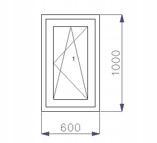 OKNO PCV 600 x 1000 RU ZEWN. ANTRACYT 3 SZYBY OKNO PCV 600 x 1000 RU ZEWN. ANTRACYT 3 SZYBY