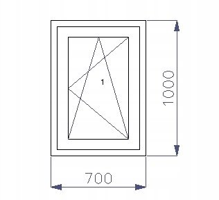 OKNO PCV 700 x 1000 RU ZEWN. ANTRACYT 3 SZYBY OKNO PCV 700 x 1000 RU ZEWN. ANTRACYT 3 SZYBY