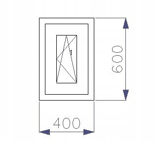 OKNO PCV 400 x 600 RU ZEWN. ANTRACYT 3 SZYBY OKNO PCV 400 x 600 RU ZEWN. ANTRACYT 3 SZYBY