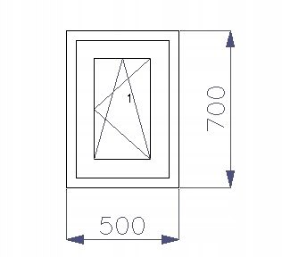 OKNO PCV 500 x 700 RU ZEWN. ANTRACYT 3 SZYBY OKNO PCV 500 x 700 RU ZEWN. ANTRACYT 3 SZYBY