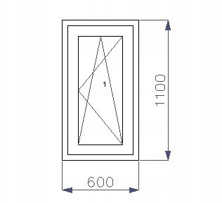 OKNO PCV 600 x 1100 RU ZEWN. ANTRACYT 3 SZYBY OKNO PCV 600 x 1100 RU ZEWN. ANTRACYT 3 SZYBY