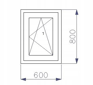 OKNO PCV 600 x 800 RU ZEWN. ANTRACYT 3 SZYBY OKNO PCV 600 x 800 RU ZEWN. ANTRACYT 3 SZYBY