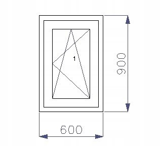 OKNO PCV 600 x 900 RU ZEWN. ANTRACYT 3 SZYBY OKNO PCV 600 x 900 RU ZEWN. ANTRACYT 3 SZYBY