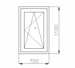 OKNO PCV 700 x 1100 RU ZEWN. ANTRACYT 3 SZYBY OKNO PCV 700 x 1100 RU ZEWN. ANTRACYT 3 SZYBY