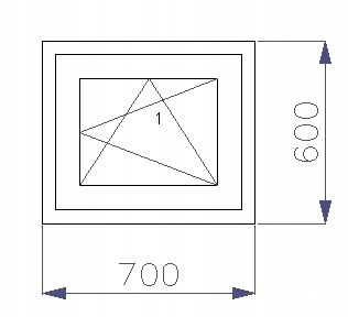OKNO PCV 700 x 600 RU ZEWN. ANTRACYT 3 SZYBY OKNO PCV 700 x 600 RU ZEWN. ANTRACYT 3 SZYBY