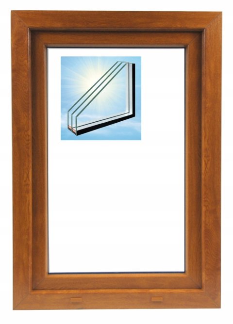 OKNO PCV 700 x 900 RU ZEWN. ZŁ. DĄB 3 SZYBY OKNO PCV 700 x 900 RU ZEWN. ZŁ. DĄB 3 SZYBY