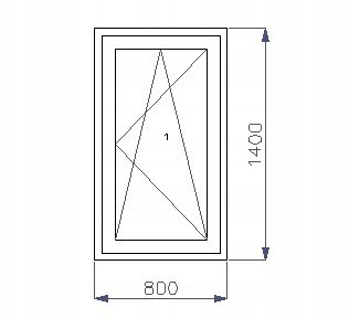 OKNO PCV 800 x 1400 RU ZEWN. ANTRACYT 3 SZYBY OKNO PCV 800 x 1400 RU ZEWN. ANTRACYT 3 SZYBY