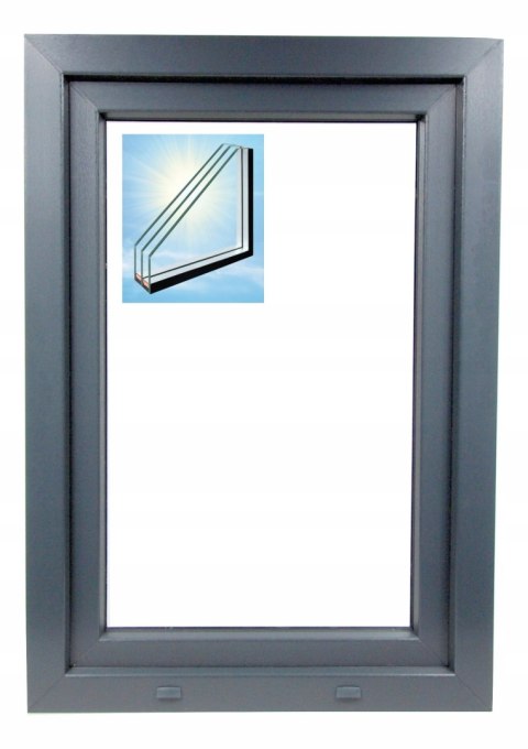 OKNO PCV 800 x 800 RU ZEWN. ANTRACYT 3 SZYBY OKNO PCV 800 x 800 RU ZEWN. ANTRACYT 3 SZYBY