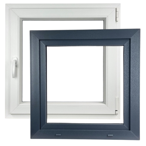 ALUCON OKNO PCV 500x500 / 500 x 500 mm Plastikowe 50x50 cm Zewnętrzny Antracyt Prawe ALUCON OKNO PCV 500x500 / 500 x 500 mm Plastikowe 50x50 cm Zewnętrzny Antracyt Prawe