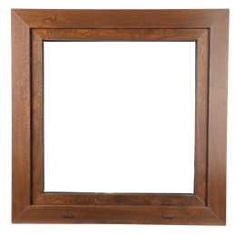 ALUCON OKNO PCV 500x500 / 500 x 500 mm Plastikowe 50x50 cm Zewnętrzny Orzech Lewe