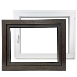 ALUCON OKNO PCV 1000x700 / 1000 x 700 mm Plastikowe 100x70 cm Zewnętrzny Ciemny Dąb Prawe