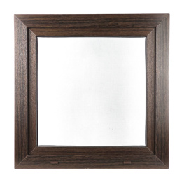 ALUCON OKNO PCV 500x500 / 500 x 500 mm Plastikowe 50x50 cm Zewnętrzny Ciemny Dąb Lewe