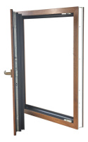 ALUCON OKNO PCV 500x1100 / 500 x 1100 mm Plastikowe 50x110 cm Dwustronny Złoty Dąb Lewe