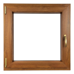 ALUCON OKNO PCV 500x500 / 500 x 500 mm Plastikowe 50x50 cm Dwustronny Złoty Dąb Lewe