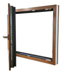 ALUCON OKNO PCV 1000x500 / 1000 x 500 mm Plastikowe 100x50 cm Dwustronny Złoty Dąb Lewe
