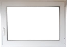 ALUCON OKNO PCV 100x70 / 1000x700 mm Białe Lewe 2 Szyby 76mm