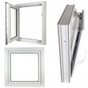 ALUCON OKNO PCV 90x120 / 900x1200 mm Białe RU Lewe 2 Szyby 71mm