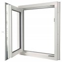 ALUCON OKNO PCV 110x110 / 1100x1100 mm Białe Lewe 2 Szyby 76mm