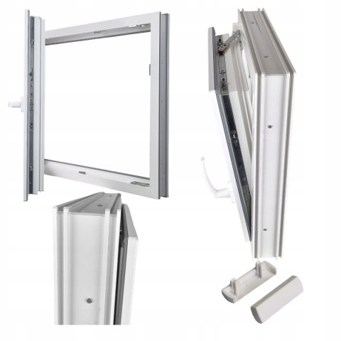 ALUCON OKNO PCV 110x110 / 1100x1100 mm Białe Lewe 2 Szyby 76mm