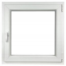 ALUCON OKNO PCV 60x60 / 600x600 mm Białe RU Prawe 2 Szyby 58mm
