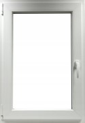 ALUCON OKNO PCV 90x100 / 900x1000 mm Białe RU Lewe 2 Szyby 70mm