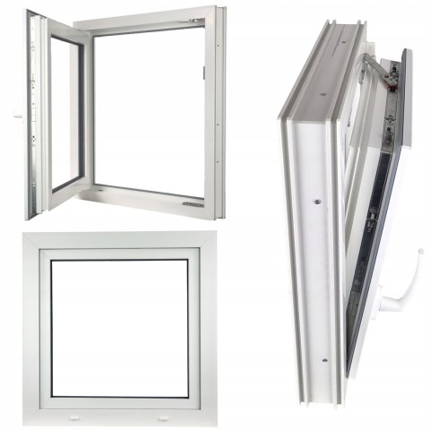 ALUCON OKNO PCV 90x100 / 900x1000 mm Białe RU Lewe 2 Szyby 70mm