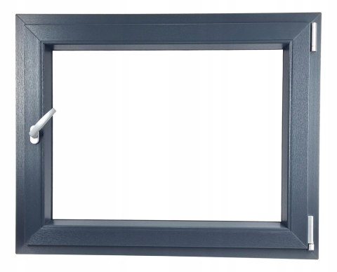 ALUCON OKNO PCV 1000 x 500 mm / 100x50 cm Dwustronny Antracyt Lewe