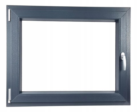ALUCON OKNO PCV 1200 x 500 mm / 120x50 cm Dwustronny Antracyt Lewe