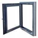 ALUCON OKNO PCV 1200 x 500 mm / 120x50 cm Dwustronny Antracyt Lewe