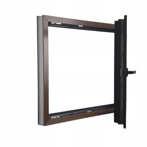 ALUCON OKNO PCV 1200 x 500 mm / 120x50 cm Dwustronny Orzech Prawe