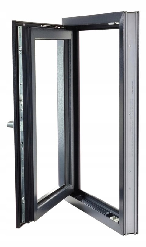 ALUCON OKNO PCV 800 x 1000 mm / 80x100 cm Dwustronny Antracyt Lewe