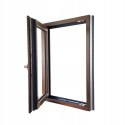ALUCON OKNO PCV 800 x 1100 mm / 80x110 cm Dwustronny Orzech Lewe