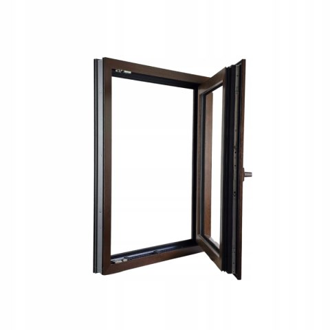 ALUCON OKNO PCV 800 x 1200 mm / 80x120 cm Dwustronny Orzech Prawe