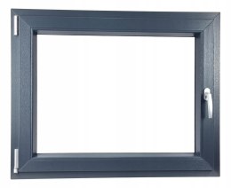 ALUCON OKNO PCV 900 x 700 mm / 90x70 cm Dwustronny Antracyt Lewe