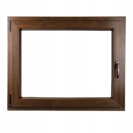 ALUCON OKNO PCV 900 x 800 mm / 90x80 cm Dwustronny Orzech Lewe