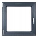 ALUCON OKNO PCV 900 x 900 mm / 90x90 cm Dwustronny Antracyt Lewe