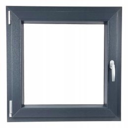ALUCON OKNO PCV 900 x 900 mm / 90x90 cm Dwustronny Antracyt Lewe