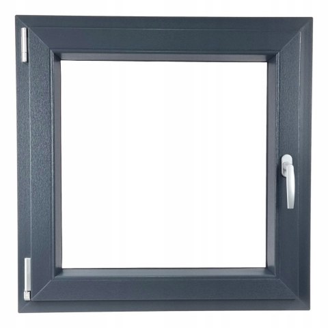 ALUCON OKNO PCV 900 x 900 mm / 90x90 cm Dwustronny Antracyt Lewe
