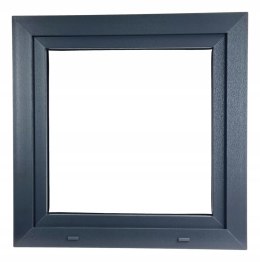 ALUCON OKNO PCV 900 x 900 mm / 90x90 cm Dwustronny Antracyt Lewe
