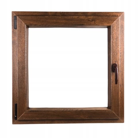 ALUCON OKNO PCV 900 x 900 mm / 90x90 cm Dwustronny Orzech Lewe