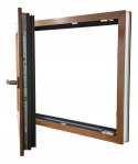 ALUCON OKNO PCV 1100 x 1100 mm / 110x110 cm Dwustronny Złoty Dąb Lewe