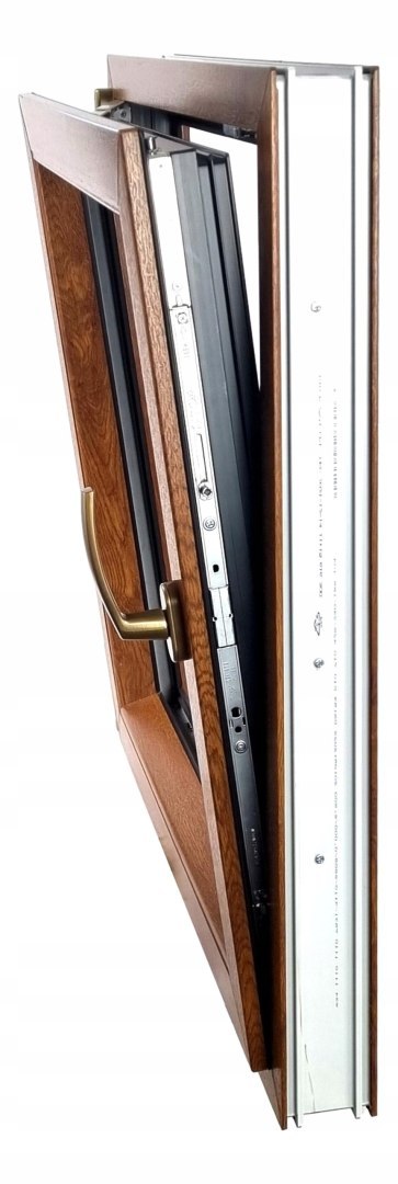 ALUCON OKNO PCV 1200 x 1200 mm / 120x120 cm Dwustronny Złoty Dąb Lewe