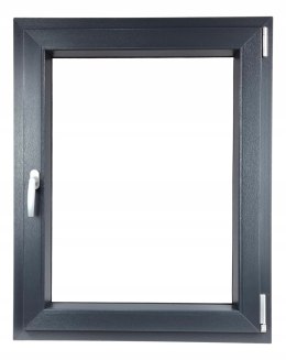ALUCON OKNO PCV 800 x 1000 mm / 80x100 cm Dwustronny Antracyt Prawe